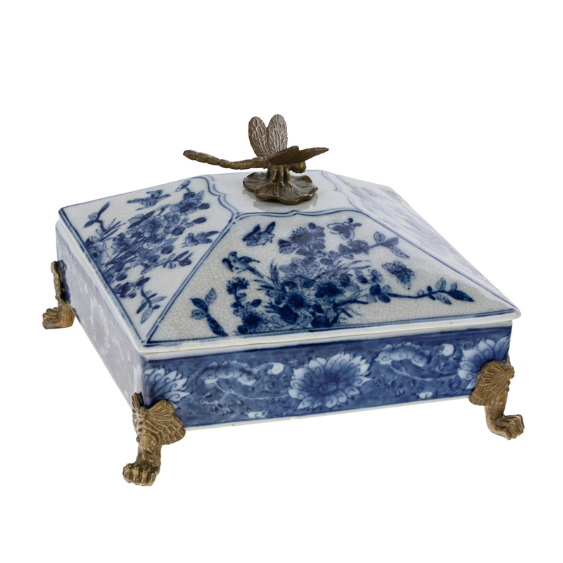 Шкатулка Dragonfly Holder bronze Бронза Белый Шкатулка Dragonfly Holder bronze Бронза Белый в Рязани | Loft Concept