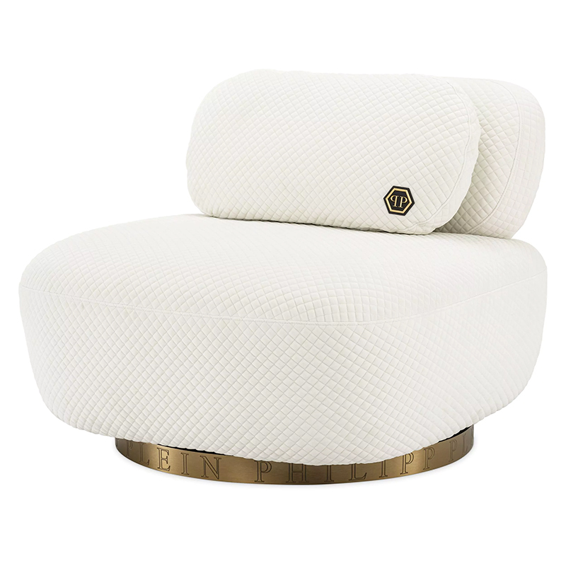 Кресло Philipp Plein Chair Signature White Белый Золотой Кресло Philipp Plein Chair Signature White Белый Золотой в Рязани | Loft Concept