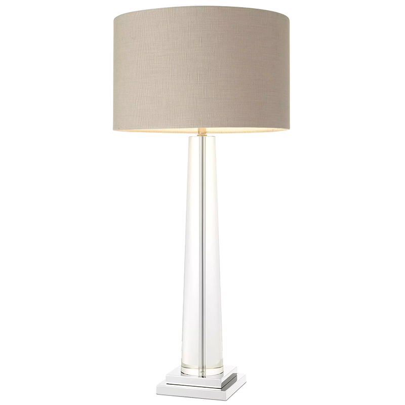 Настольная лампа Eichholtz Table Lamp Oasis Прозрачное Стекло Бежево-серый Никель Настольная лампа Eichholtz Table Lamp Oasis Прозрачное Стекло Бежево-серый Никель в Рязани | Loft Concept