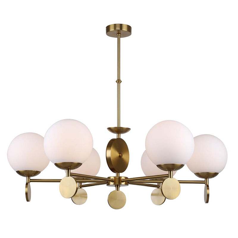 Люстра Kyran Chandelier Bronze 6 Бронза Белый Люстра Kyran Chandelier Bronze 6 Бронза Белый в Рязани | Loft Concept