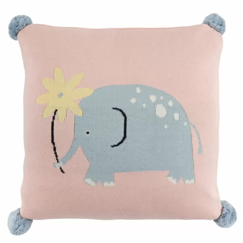 Подушка с помпонами Blue Elephant Мульти Подушка с помпонами Blue Elephant Мульти в Рязани | Loft Concept