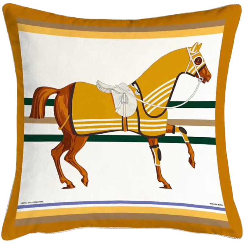 Декоративная подушка Hermes Horse 68 Мульти Горчичный Декоративная подушка Hermes Horse 68 Мульти Горчичный в Рязани | Loft Concept