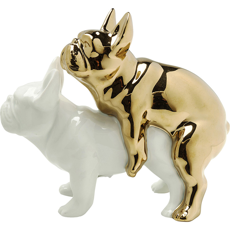Статуэтка Bulldog Lovers Белый Золотой Статуэтка Bulldog Lovers Белый Золотой в Рязани | Loft Concept