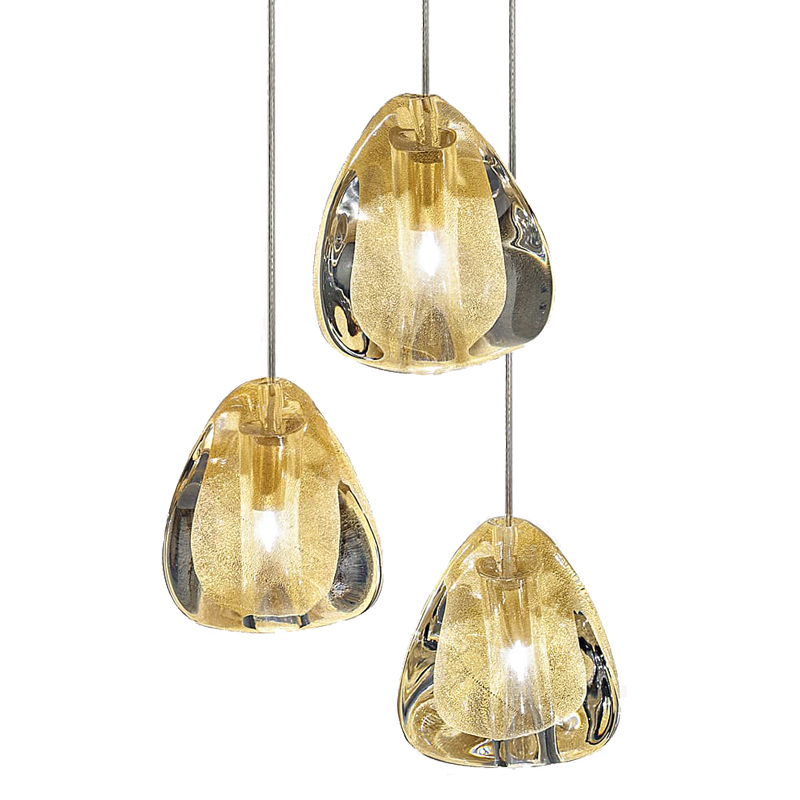 Подвесной светильник Mizu 1 Suspension Lamp Gold Прозрачный Хром в Рязани | Loft Concept 