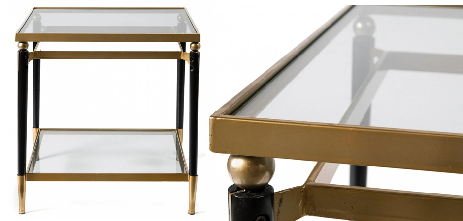 Приставной столик Black & Gold Table two-tier Приставной столик Black & Gold Table two-tier - Loft-Concept в Рязани