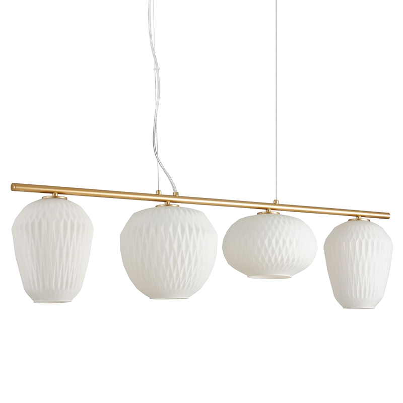 Люстра Foscarini c Белыми Плафонами матовое золото Белый Люстра Foscarini c Белыми Плафонами матовое золото Белый в Рязани | Loft Concept