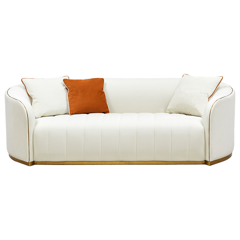 Диван Montel Sofa Молочный Оранжевый Латунь Диван Montel Sofa Молочный Оранжевый Латунь в Рязани | Loft Concept
