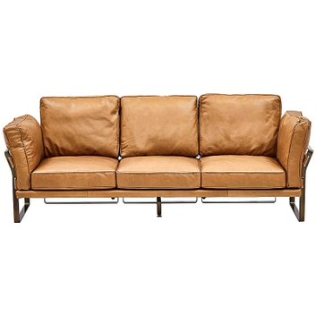 Диван кожаный Didier Beige Leather Sofa Бежевый Диван кожаный Didier Beige Leather Sofa Бежевый в Рязани | Loft Concept