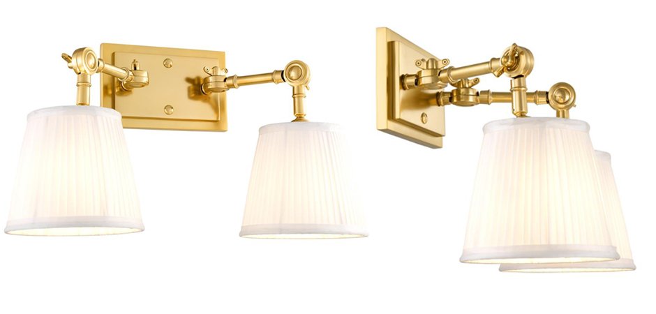 Бра Wall Lamp Wentworth Double Gold+White Бра Wall Lamp Wentworth Double Gold+White - Loft-Concept в Рязани