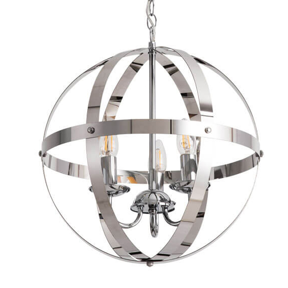 Люстра Metal Stripes Ball Хром Люстра Metal Stripes Ball Хром в Рязани | Loft Concept