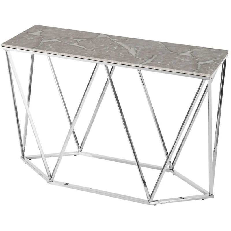 Консоль Kovaldzhi Collection Frame Geometry Silver Бежево-серый Белый Мрамор Bianco Серебряный Консоль Kovaldzhi Collection Frame Geometry Silver Бежево-серый Белый Мрамор Bianco Серебряный в Рязани | Loft Concept