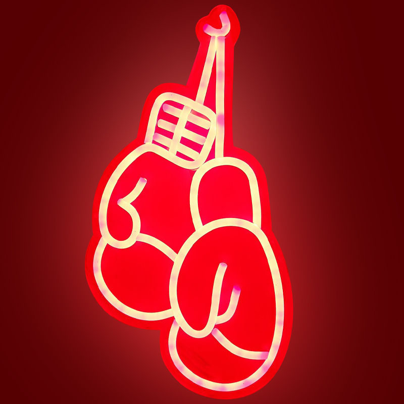 Неоновая настенная лампа Boxing Gloves Neon Wall Lamp Красный Неоновая настенная лампа Boxing Gloves Neon Wall Lamp Красный в Рязани | Loft Concept