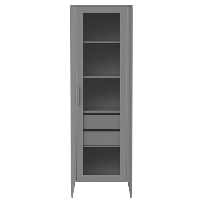 Витрина серая со стеклянной дверью с 4-мя полками и 2-мя ящиками Type  Серый в Рязани | Loft Concept 