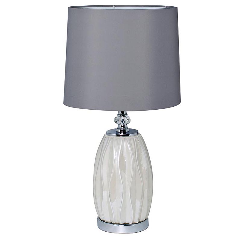 Настольная лампа Christer Table Lamp white glass Голубой Серый Никель Настольная лампа Christer Table Lamp white glass Голубой Серый Никель в Рязани | Loft Concept