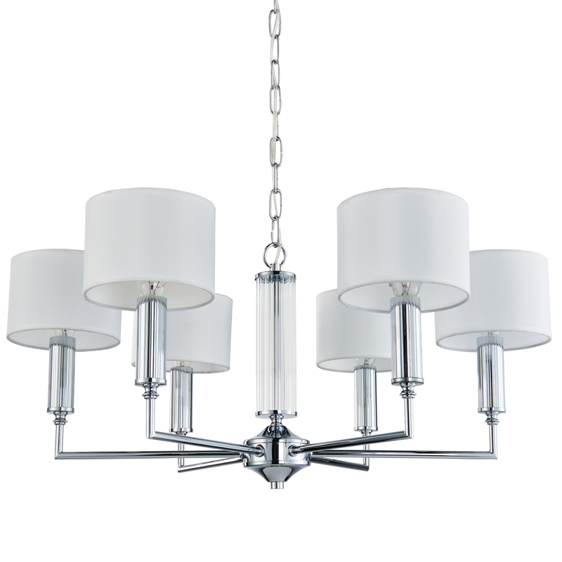 Люстра Laurent Chandelier white 66 Хром Белый Прозрачный Люстра Laurent Chandelier white 66 Хром Белый Прозрачный в Рязани | Loft Concept