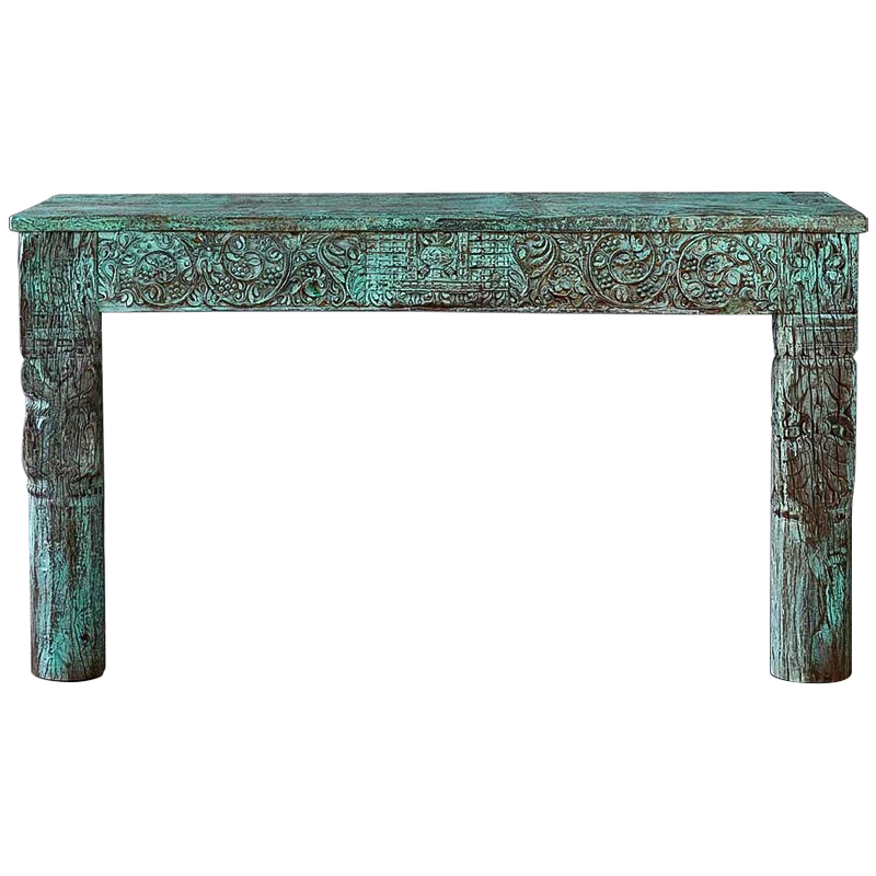 Консоль Aravind Console Бирюзовый Коричневый винтаж Консоль Aravind Console Бирюзовый Коричневый винтаж в Рязани | Loft Concept