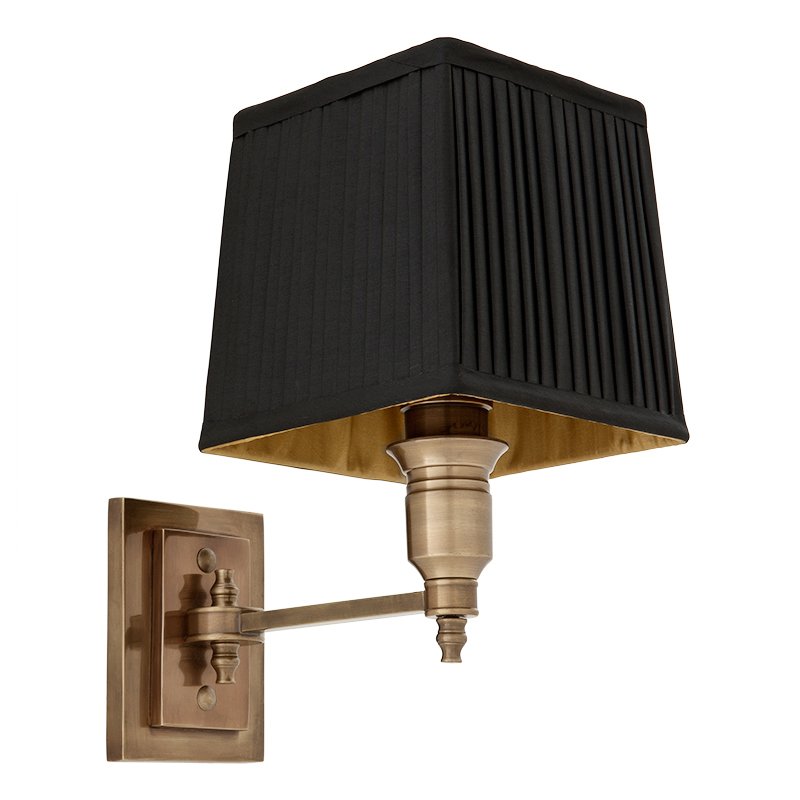 Бра Wall Lamp Lexington Single Brass+Black Латунь Античная полированная Черный Бра Wall Lamp Lexington Single Brass+Black Латунь Античная полированная Черный в Рязани | Loft Concept