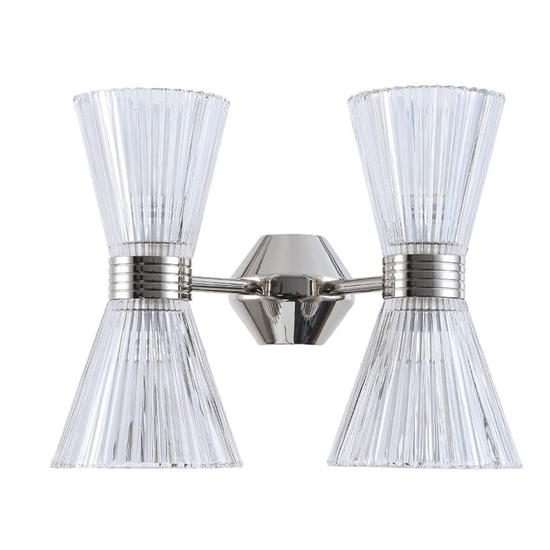 Бра Glass Horn Light matt nickel 4 Никель Сатин Прозрачное Стекло Бра Glass Horn Light matt nickel 4 Никель Сатин Прозрачное Стекло в Рязани | Loft Concept