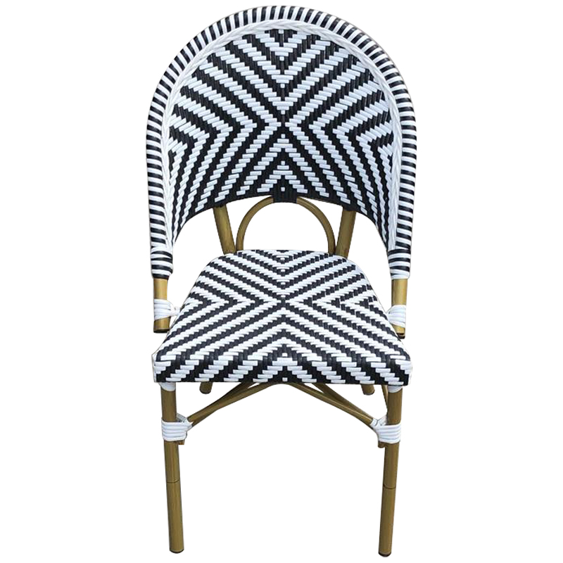 Стул ротанг Wicker Camille Rattan Chair Древесина Черно-белый Стул ротанг Wicker Camille Rattan Chair Древесина Черно-белый в Рязани | Loft Concept