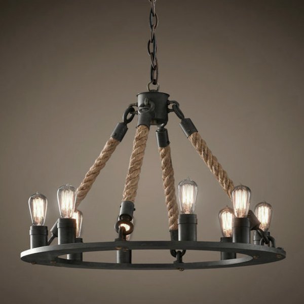 Люстра Loft Old Castle Rope Chandelier Черный Люстра Loft Old Castle Rope Chandelier Черный в Рязани | Loft Concept