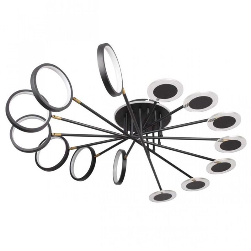 Люстра светодиодная BENDIK LIGHTING Black 14 плафонов Черный Прозрачный Люстра светодиодная BENDIK LIGHTING Black 14 плафонов Черный Прозрачный в Рязани | Loft Concept