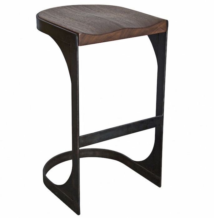 Барный стул Industrial Loft Modern Wood Bar Stool Черный Коричневый Барный стул Industrial Loft Modern Wood Bar Stool Черный Коричневый в Рязани | Loft Concept