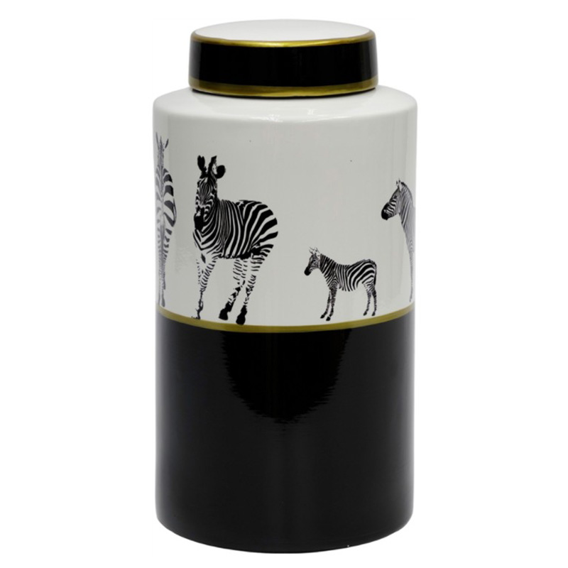 Ваза Zebra Vase white and black 32 Белый Черный Золотой в Рязани | Loft Concept 
