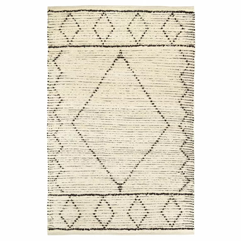 Ковер из переработанного хлопка с с геометрическим узором Eloise Patterns Бежевый Ковер из переработанного хлопка с с геометрическим узором Eloise Patterns Бежевый в Рязани | Loft Concept