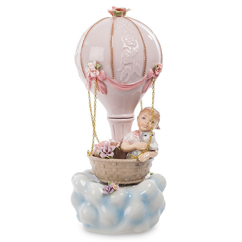 Статуэтка фарфоровая музыкальная Девочка на воздушном шаре Charming Statuette Белый Розовый Серо-голубой Бежевый Статуэтка фарфоровая музыкальная Девочка на воздушном шаре Charming Statuette Белый Розовый Серо-голубой Бежевый в Рязани | Loft Concept