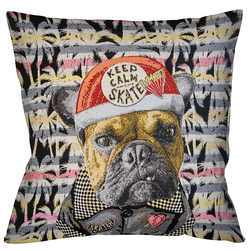 Декоративная подушка Skate Bulldog Мульти Декоративная подушка Skate Bulldog Мульти в Рязани | Loft Concept