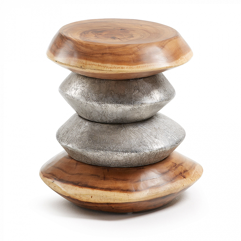 Приставной стол Flat Beads Table Древесина Серебряный Приставной стол Flat Beads Table Древесина Серебряный в Рязани | Loft Concept