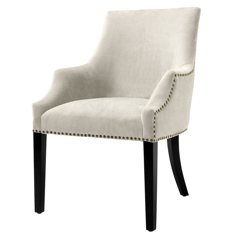 Стул Eichholtz Dining Chair Legacy sand Молочный Черный Латунь Античная полированная Стул Eichholtz Dining Chair Legacy sand Молочный Черный Латунь Античная полированная в Рязани | Loft Concept