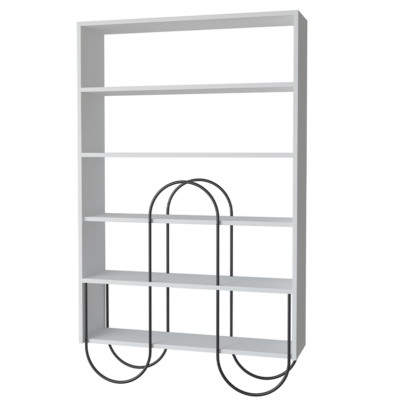 Стеллаж прямой белый с 5-ю открытыми полками NORFOLK BOOKCASE WHITE Черный Белый Стеллаж прямой белый с 5-ю открытыми полками NORFOLK BOOKCASE WHITE Черный Белый в Рязани | Loft Concept