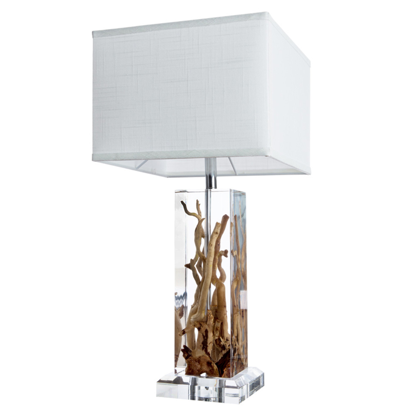 Настольная лампа Kisimi Table Lamp II Белый Коричневый Хром Настольная лампа Kisimi Table Lamp II Белый Коричневый Хром в Рязани | Loft Concept