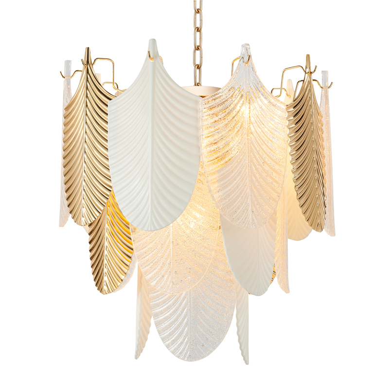 Люстра Abelia Chandelier 48 Золотой Белый Прозрачный Люстра Abelia Chandelier 48 Золотой Белый Прозрачный в Рязани | Loft Concept
