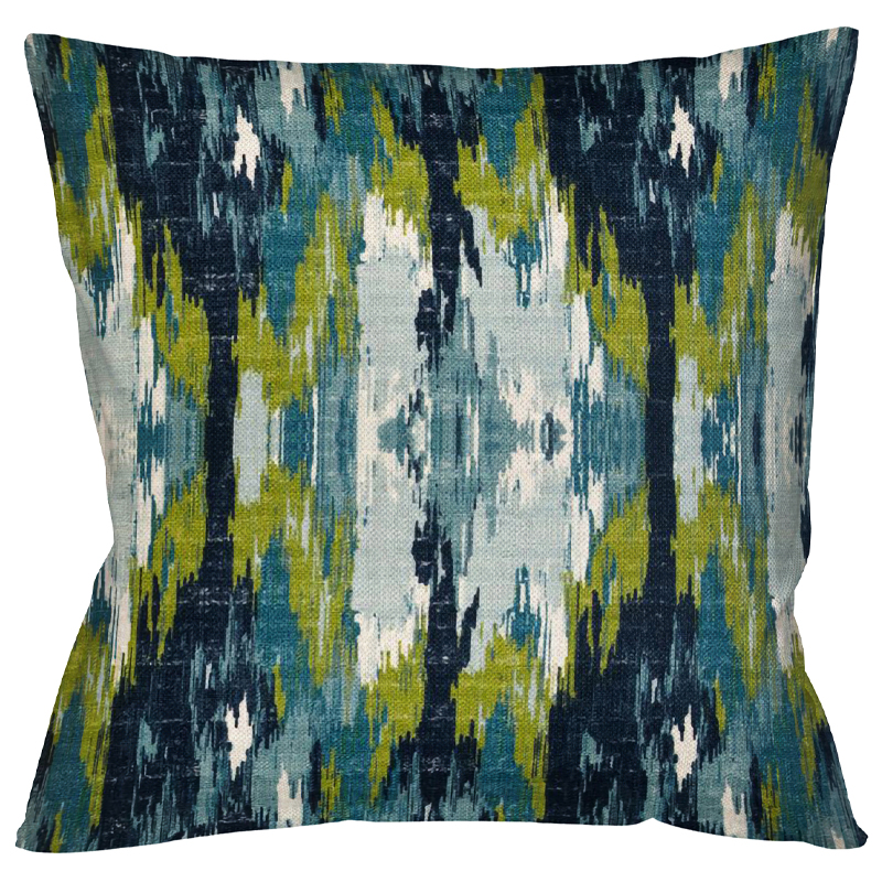 Декоративная подушка с сине-зеленым узором Ikat Pattern Мульти Декоративная подушка с сине-зеленым узором Ikat Pattern Мульти в Рязани | Loft Concept