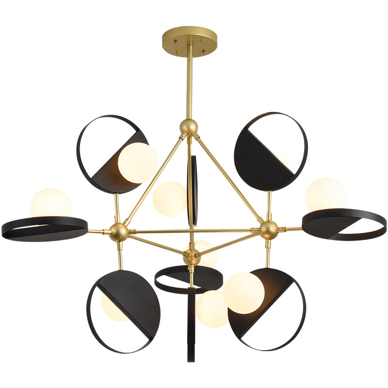 Люстра Travis Chandelier Золотой Черный Белый Люстра Travis Chandelier Золотой Черный Белый в Рязани | Loft Concept