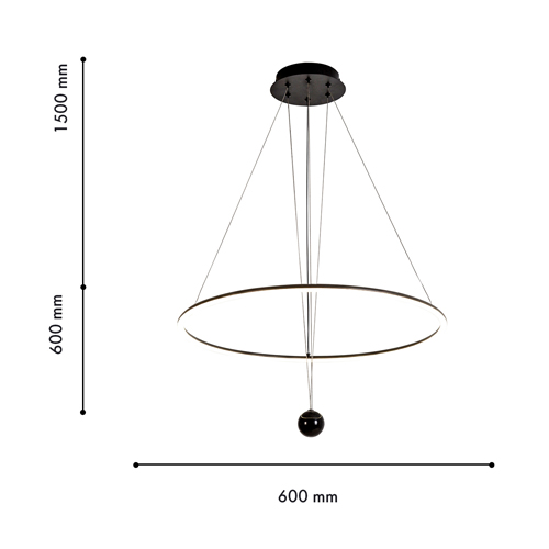 Светодиодная люстра Black LED Circle and Ball Lamp в Рязани
