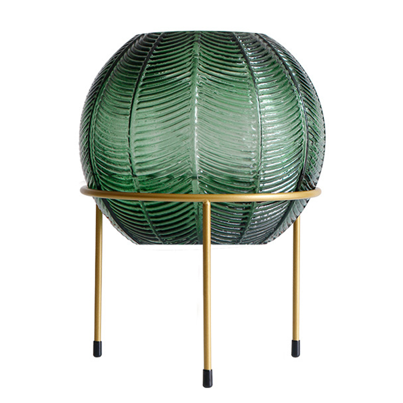Ваза на подставке Vase Golden Throat Ball Зеленый Золотой Ваза на подставке Vase Golden Throat Ball Зеленый Золотой в Рязани | Loft Concept