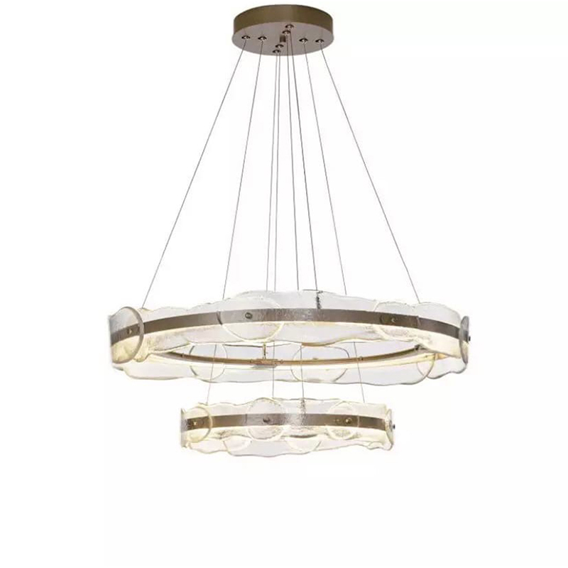 Люстра golden 2 RING horizontal chandelier Прозрачный Латунь Люстра golden 2 RING horizontal chandelier Прозрачный Латунь в Рязани | Loft Concept