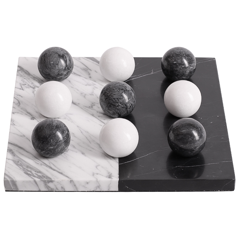 Аксессуар для интерьера Marble Board and Balls Черный Мрамор Nero Белый Мрамор Bianco Белый Аксессуар для интерьера Marble Board and Balls Черный Мрамор Nero Белый Мрамор Bianco Белый в Рязани | Loft Concept
