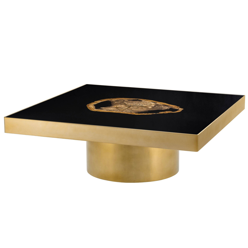 Кофейный стол Eichholtz Coffee Table Villirs матовое золото Черный Коричневый Кофейный стол Eichholtz Coffee Table Villirs матовое золото Черный Коричневый в Рязани | Loft Concept