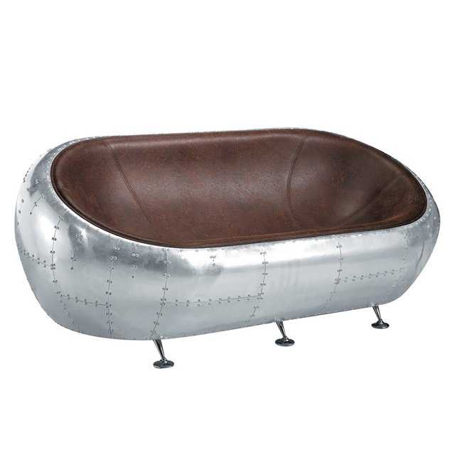 Диван Canape Egg Aviator sofa Алюминий Коричневый Диван Canape Egg Aviator sofa Алюминий Коричневый в Рязани | Loft Concept