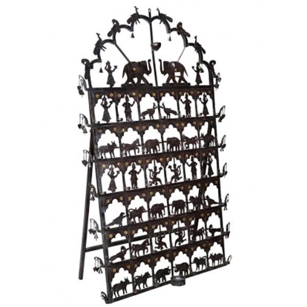 Большой подсвечник Large Indian Candlestick Винтажный черный Латунь Большой подсвечник Large Indian Candlestick Винтажный черный Латунь в Рязани | Loft Concept