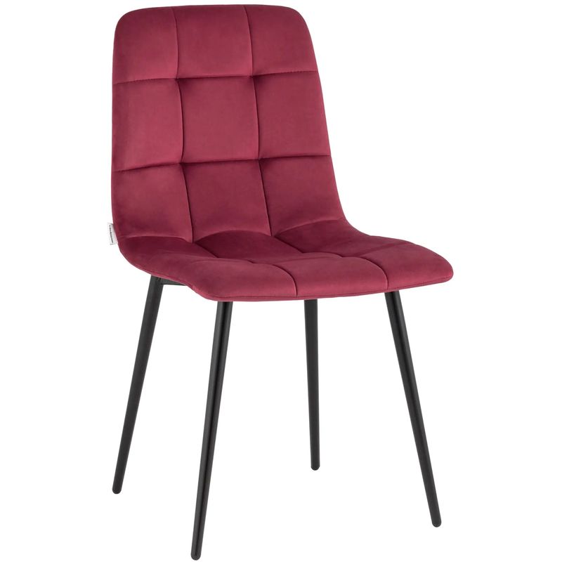 Стул NANCY Chair Малиновый Велюр Малиновый (Crimson) Черный Стул NANCY Chair Малиновый Велюр Малиновый (Crimson) Черный в Рязани | Loft Concept