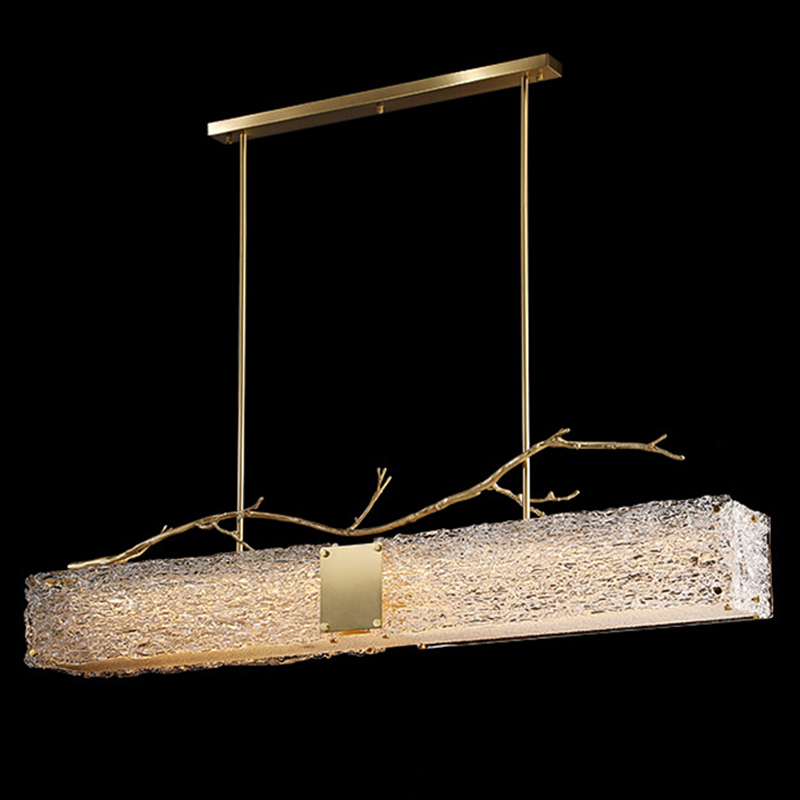 Линейная люстра Golden Branch Glass Chandelier Золотой Прозрачное Стекло Линейная люстра Golden Branch Glass Chandelier Золотой Прозрачное Стекло в Рязани | Loft Concept