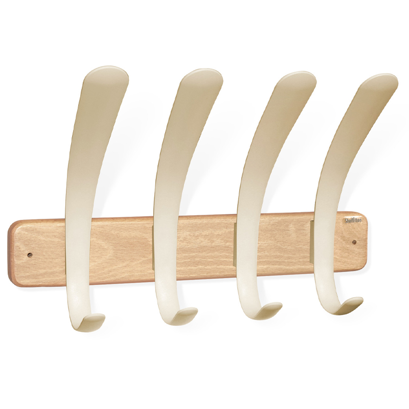 Вешалка настенная с 4-мя бежевыми крючками из пластика Curves Hangers Древесина Бежевый Вешалка настенная с 4-мя бежевыми крючками из пластика Curves Hangers Древесина Бежевый в Рязани | Loft Concept