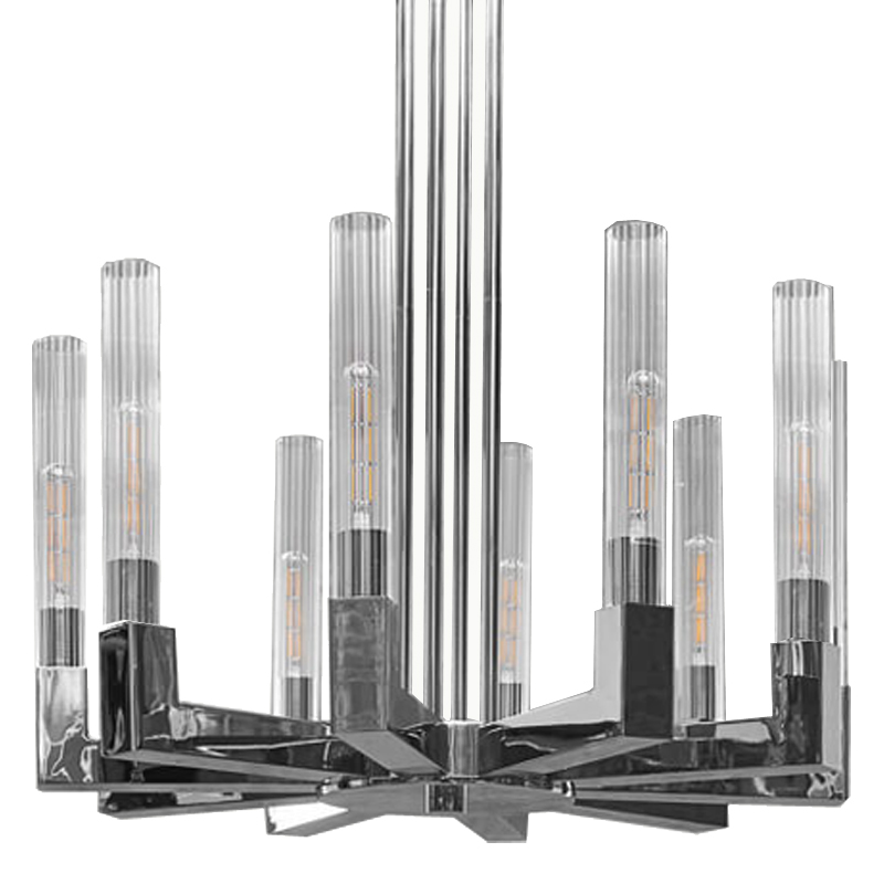 Люстра RH CANELLE Round Chandelier 10 Modern Chrome Хром Люстра RH CANELLE Round Chandelier 10 Modern Chrome Хром в Рязани | Loft Concept