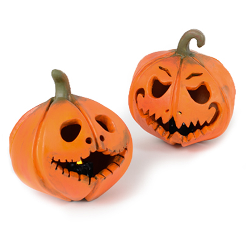 Аксессуар для Хэллоуина Two Pumpkins set 1 Оранжевый Зеленый в Рязани | Loft Concept 