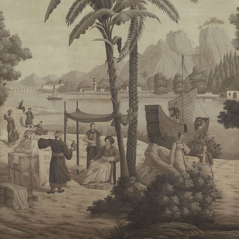 Обои ручная роспись Procession Chinoise Eau Forte on antique scenic Xuan paper Обои ручная роспись Procession Chinoise Eau Forte on antique scenic Xuan paper в Рязани | Loft Concept
